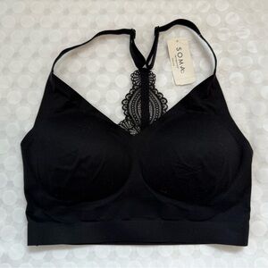 INC International Concepts Black Lace Accent Bra